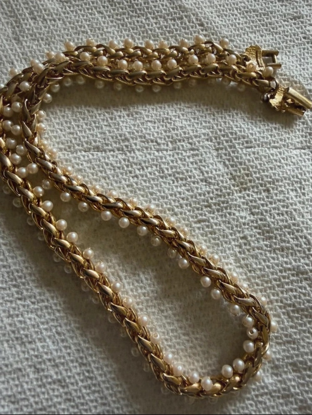 Gold Pearl Chain Bracelet by Richelieu